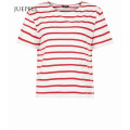 Red Stripe Boxy Mujeres camiseta